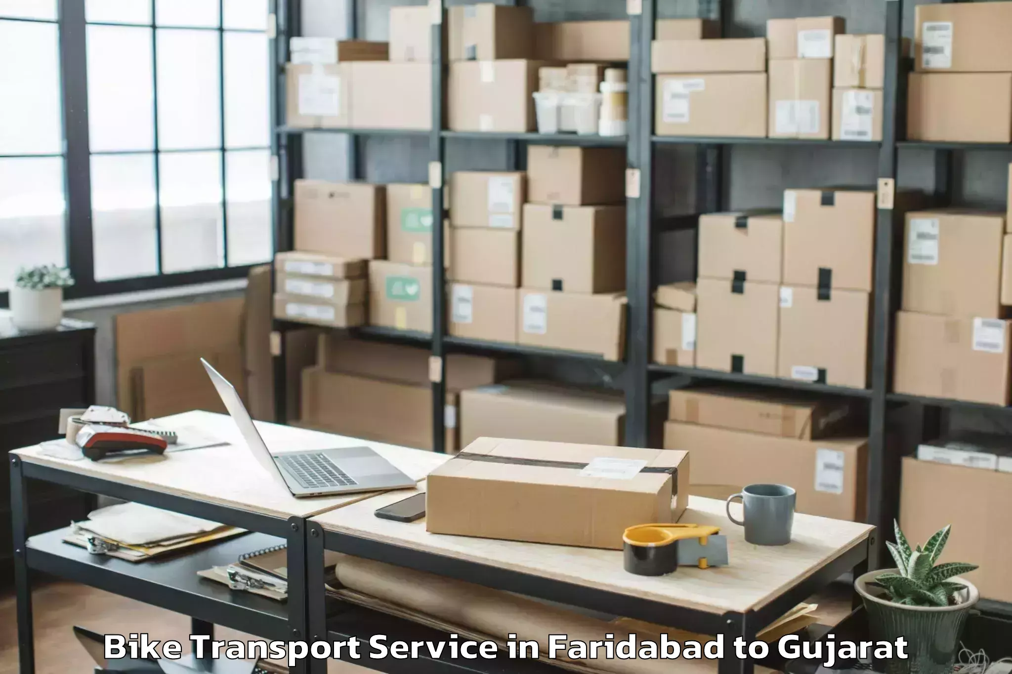 Leading Faridabad to Satlasana Bike Transport Provider